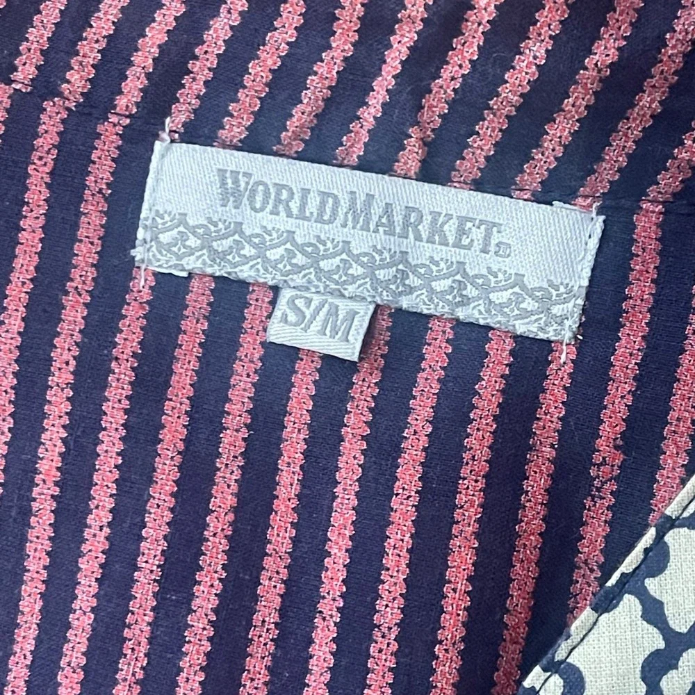 WORLD MARKET Embroidered Open Front Kimono Jacket Cardigan S/M‎ Neutral Bohemian